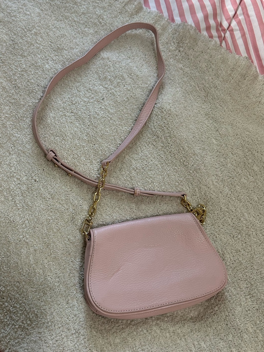 Tory Burch Blush Pink Leather Chain Strap Crossbody - Picture 5 of 6